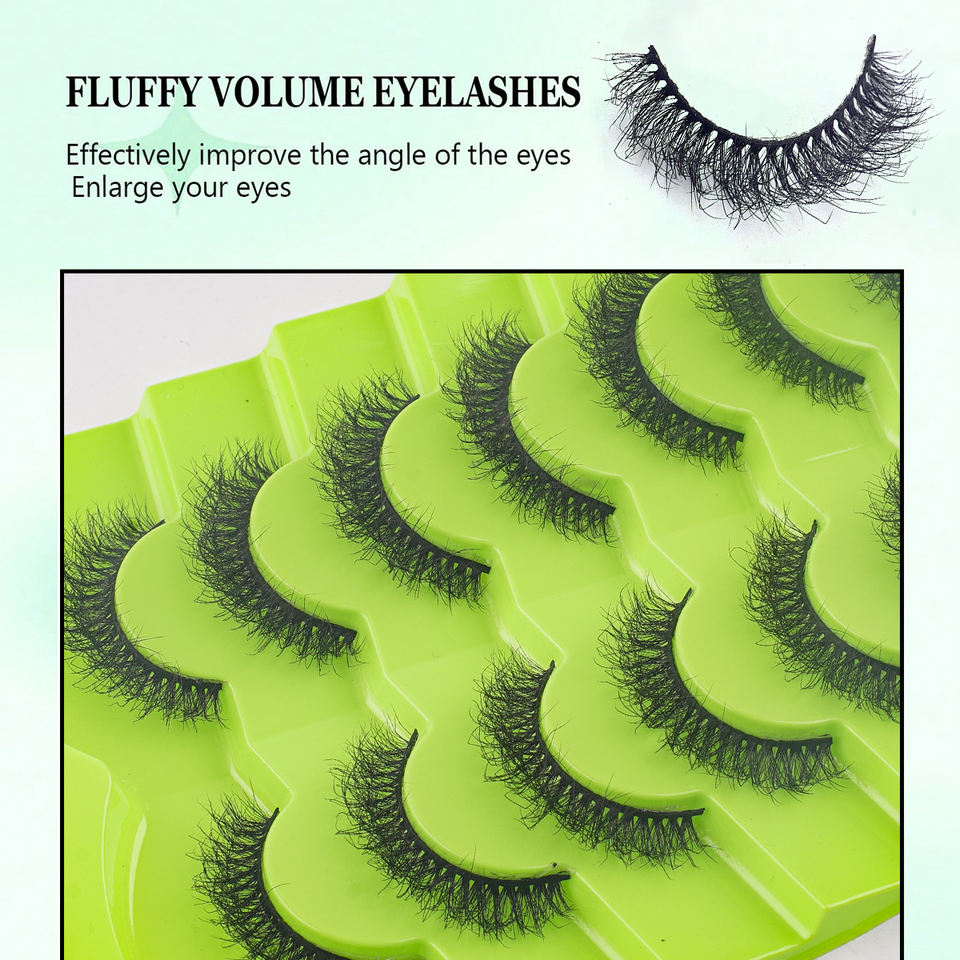 Cat-eye fluffy winged lashes — 7 pairs · GP37 · 10