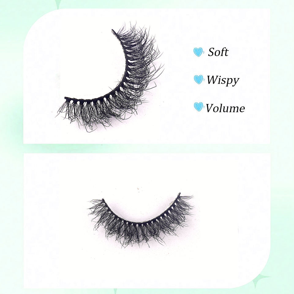 Cat-eye fluffy winged lashes — 7 pairs · GP37 · 13