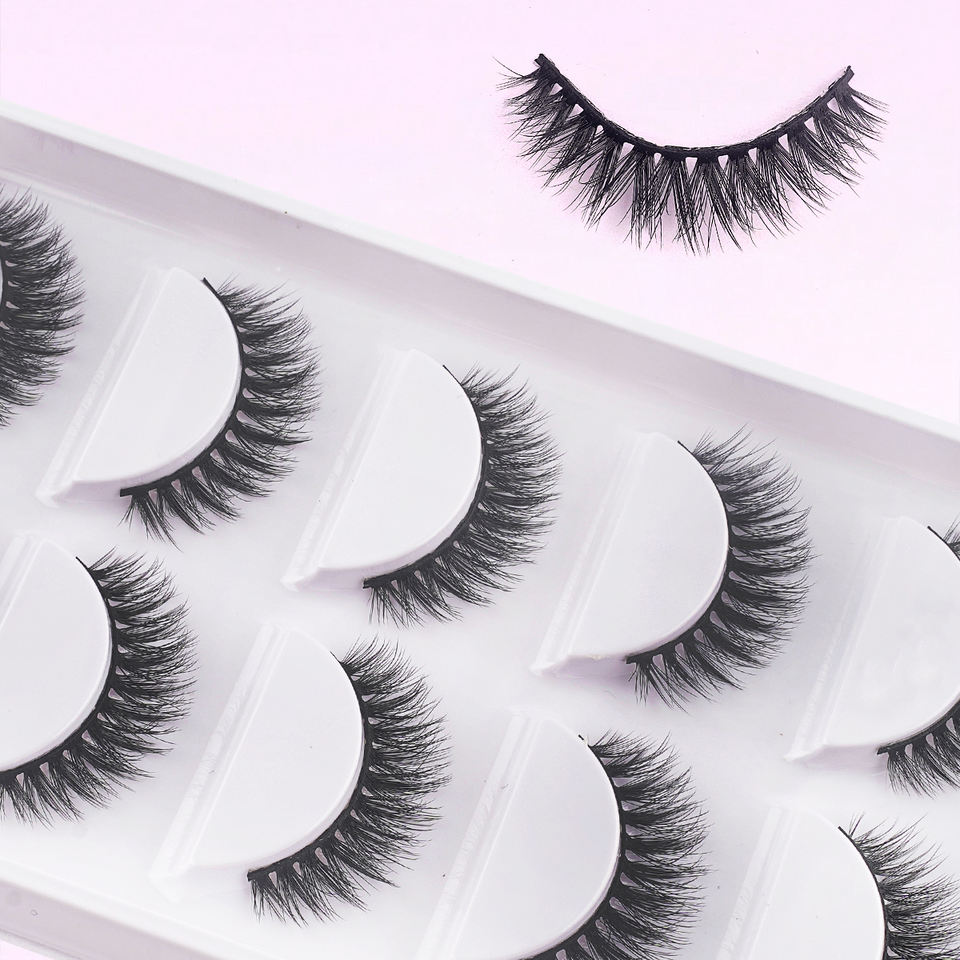 Natural segmented 3D lashes — 5 pairs · S01 · 13
