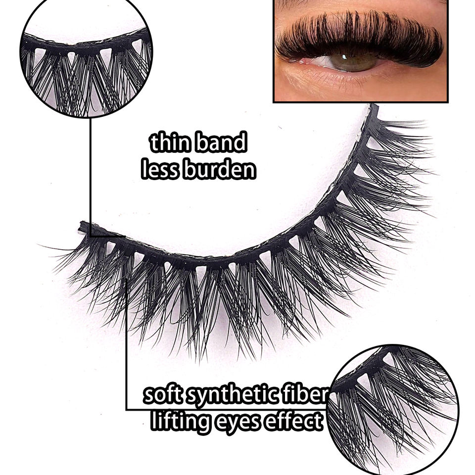 Natural segmented 3D lashes — 5 pairs · S01 · 15
