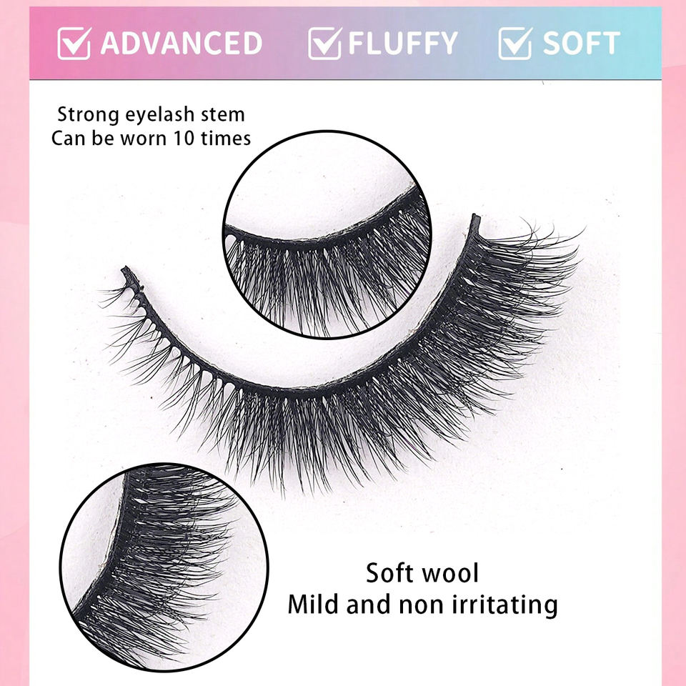 Natural everyday lashes — 10 pairs · G007 · 12