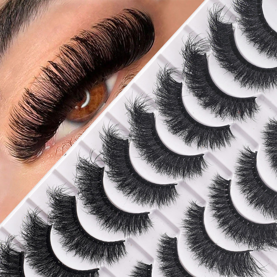 Dramatic 3D volume lashes — 10 pairs · LD28 · 10