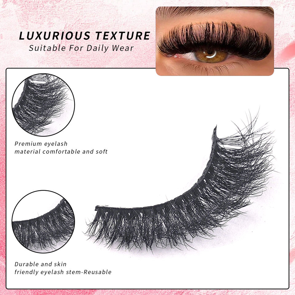 Dramatic 3D volume lashes — 10 pairs · LD28 · 11