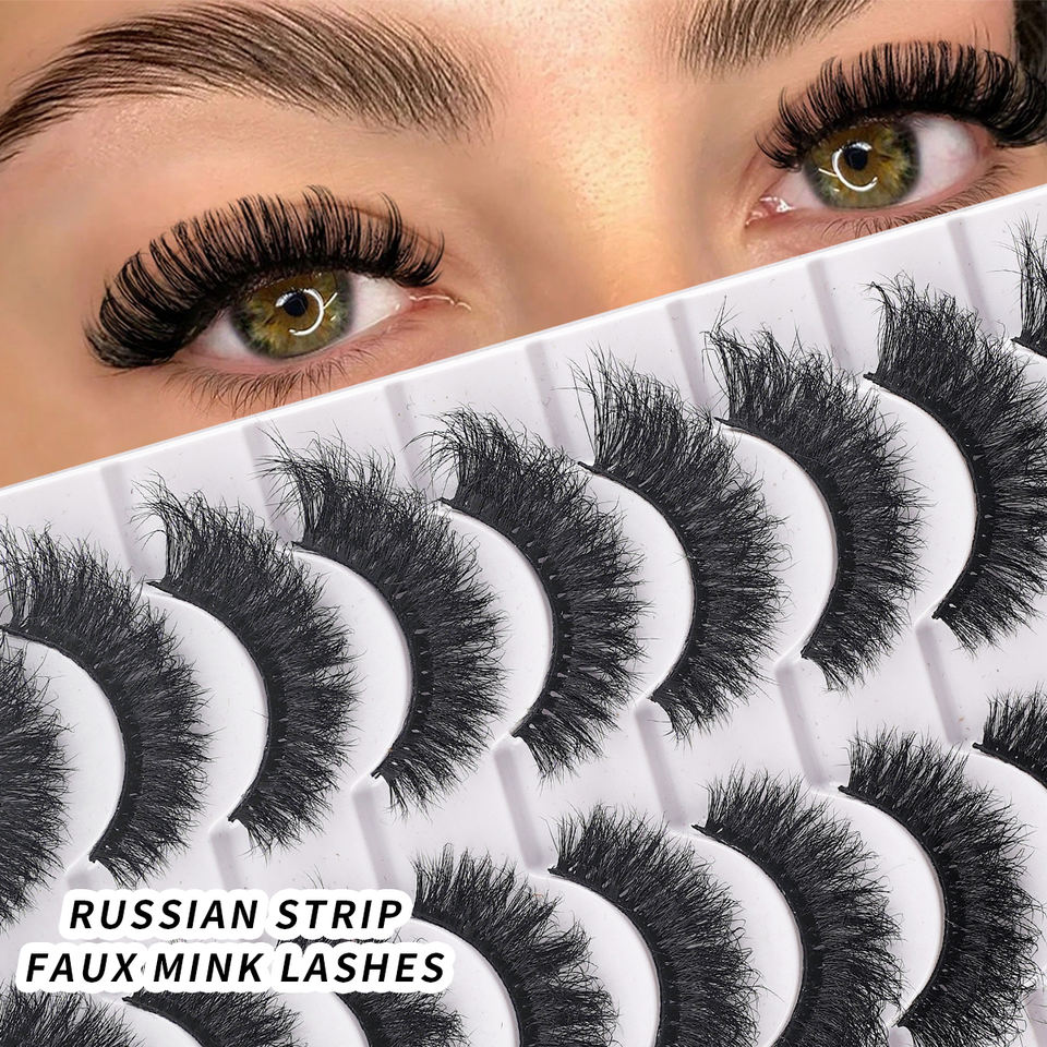 Dramatic 3D volume lashes — 10 pairs · LD28 · 12