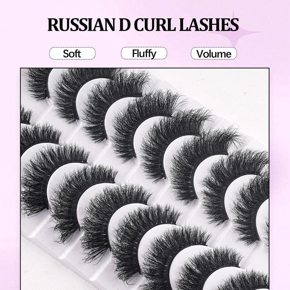 Dramatic 3D volume lashes — 10 pairs · LD28 · 14