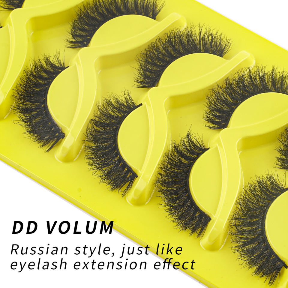 Natural fluffy cat-eye lashes — 7 pairs · Q01 · 15
