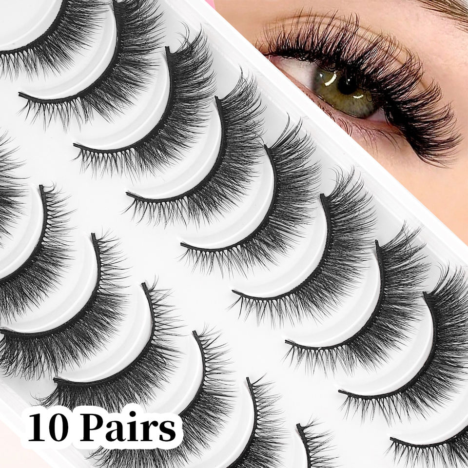 Natural beginner lashes — 10 pairs · FOX01 · 9