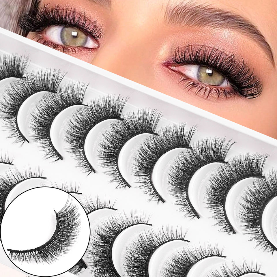 Natural beginner lashes — 10 pairs · FOX01 · 10