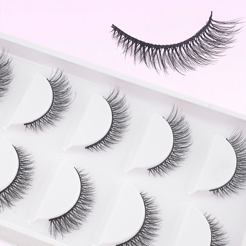 Natural ultra-thin band lashes — 5 pairs · MZ01 · 12