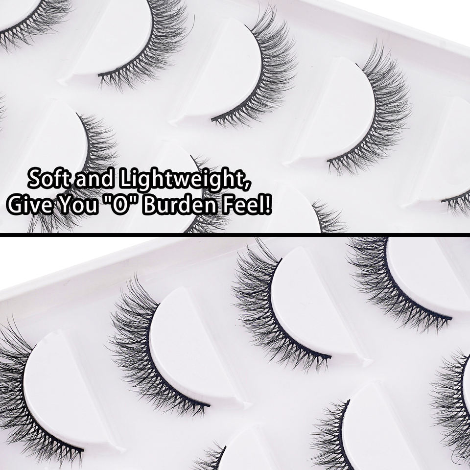 Natural ultra-thin band lashes — 5 pairs · MZ01 · 13