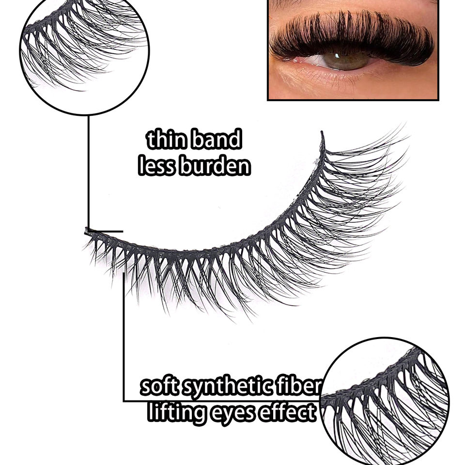 Natural ultra-thin band lashes — 5 pairs · MZ01 · 15