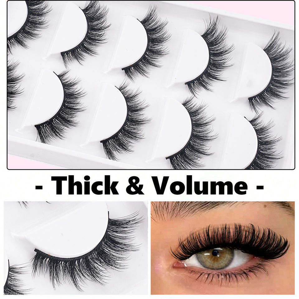 Natural 3D volume lashes — 5 pairs · S03 · 13