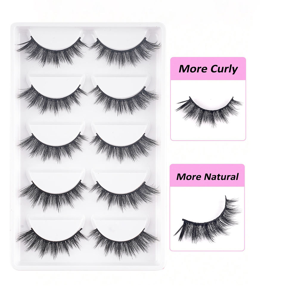 Natural 3D volume lashes — 5 pairs · S03 · 16