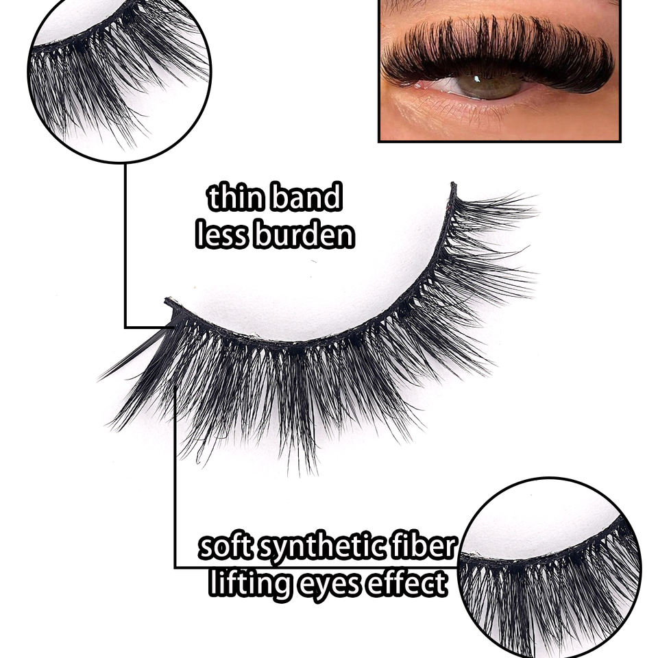 Natural 3D volume lashes — 5 pairs · S03 · 17