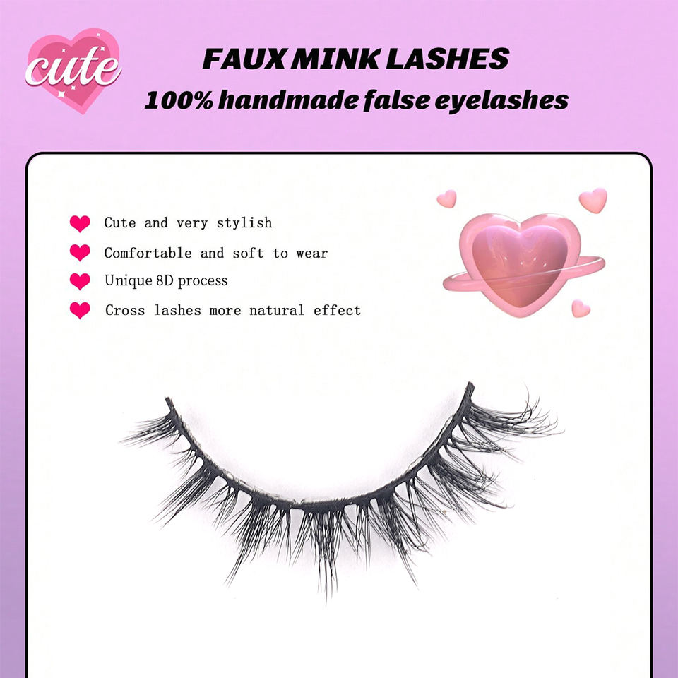 Natural segmented lashes — 10 pairs · G010 · 12