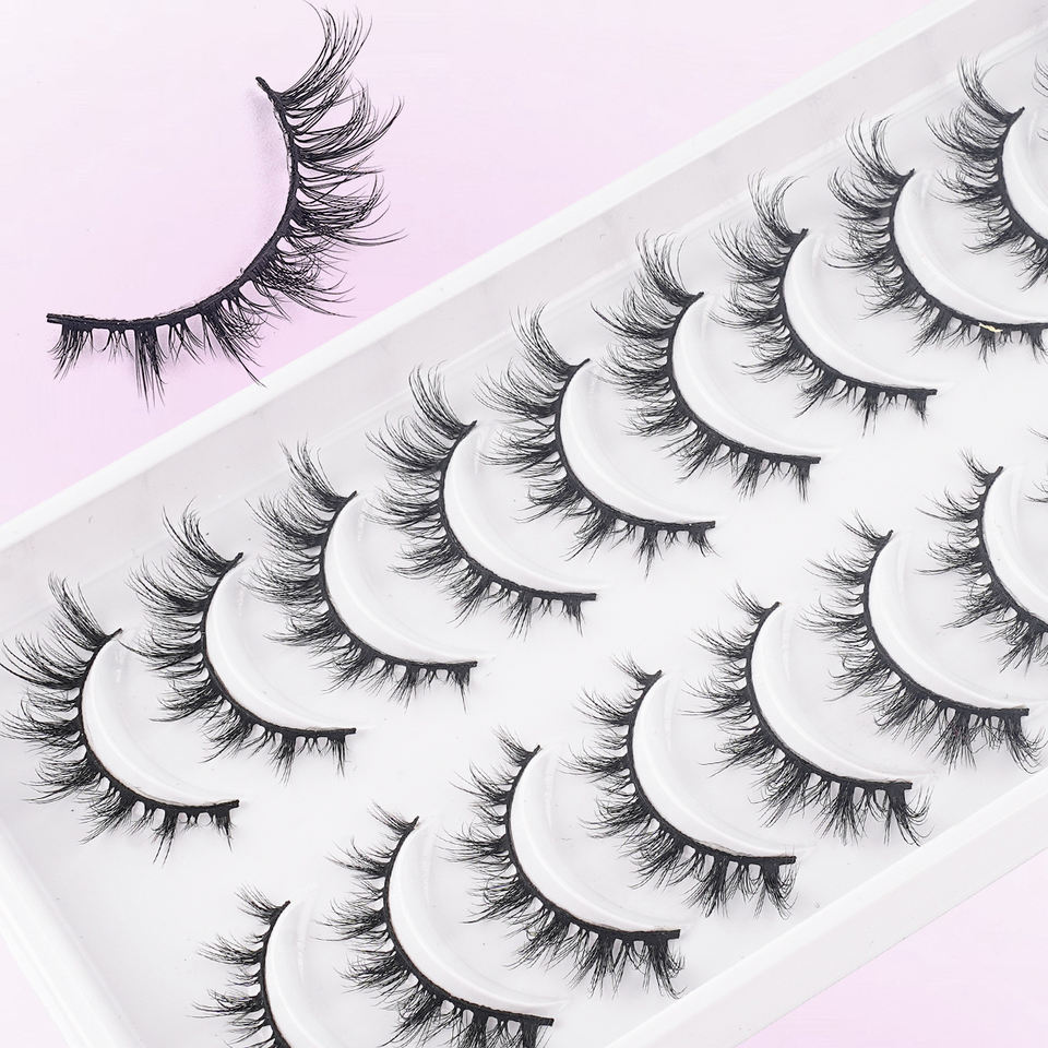 Natural segmented lashes — 10 pairs · G010 · 13