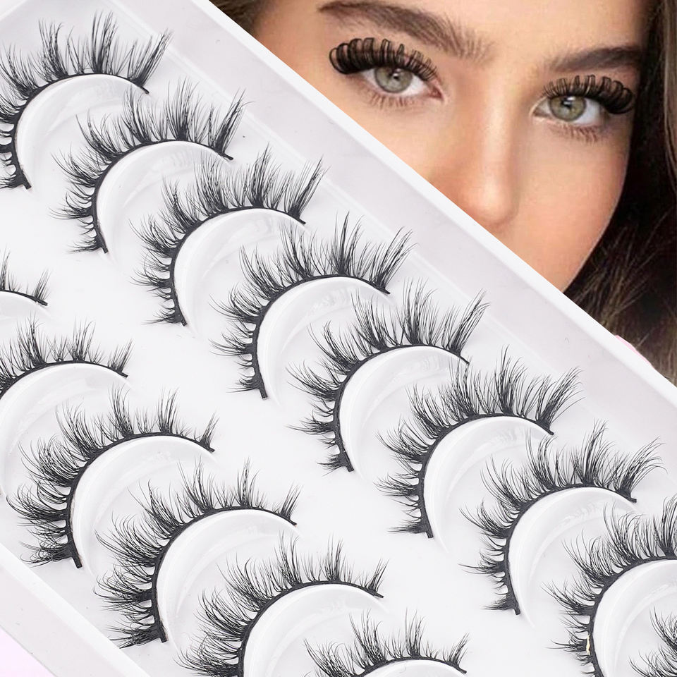 Natural segmented lashes — 10 pairs · G010 · 15