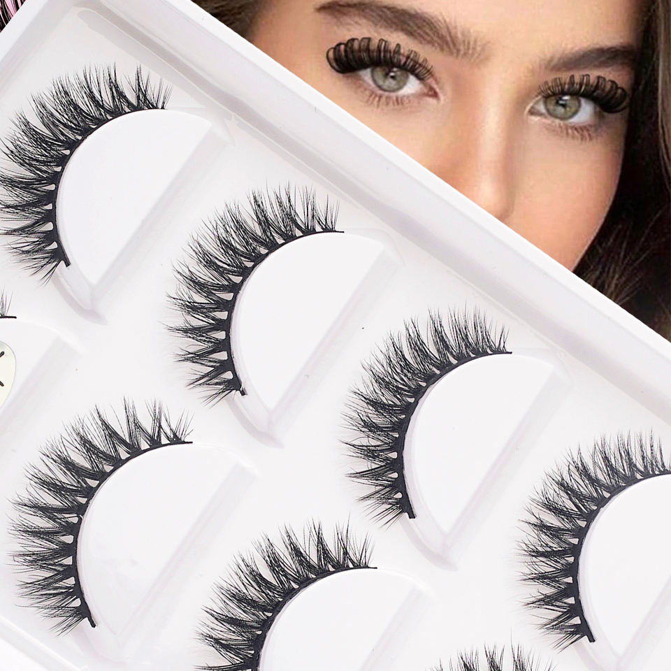 Natural segmented 3D lashes — 5 pairs · S01