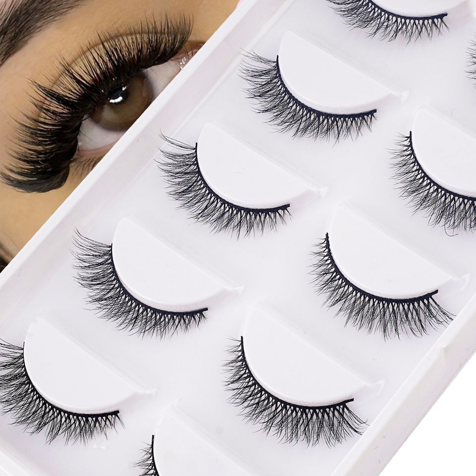 Natural ultra-thin band lashes — 5 pairs · MZ01