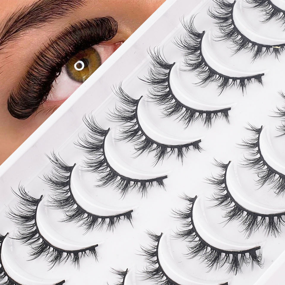 Natural segmented lashes — 10 pairs · G010