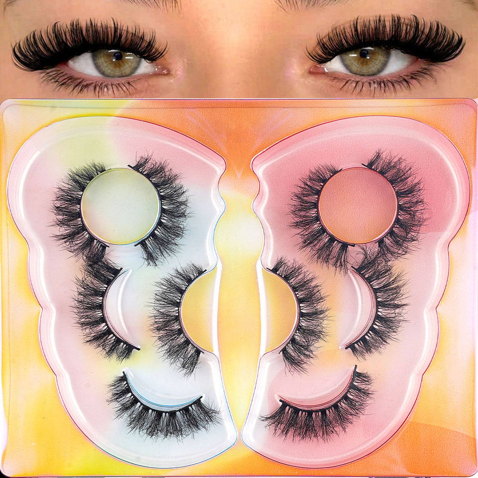 Mixed-style iridescent lashes — 5 pairs · MT06
